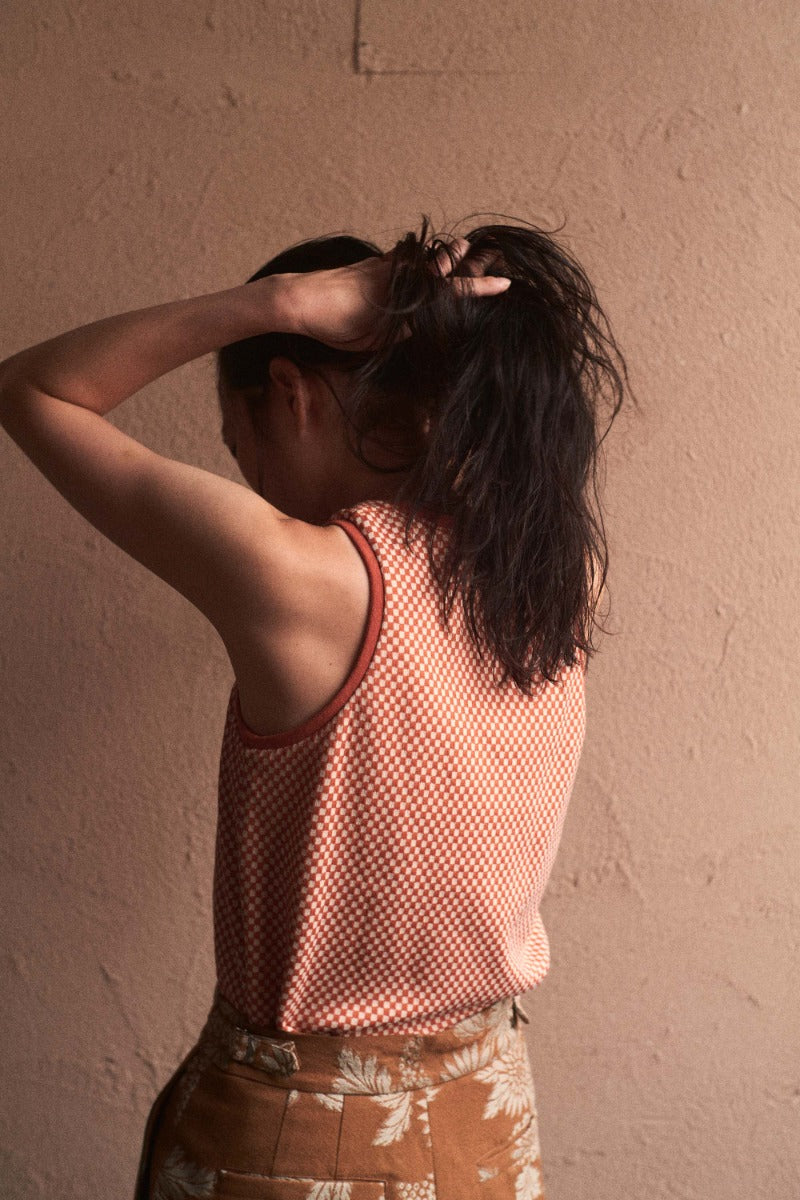トップス jonnlynx block check tank block check tank – jonnlynx offical store