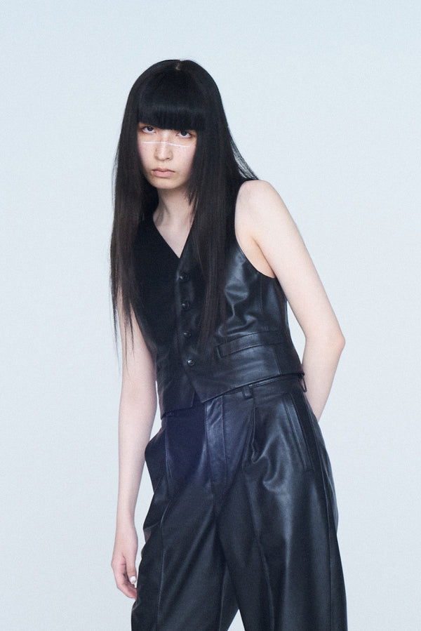 Sheepskin leather gilet