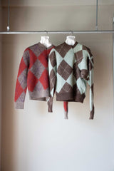 【COMING SOON】 lumpy sleeve argyle pullover