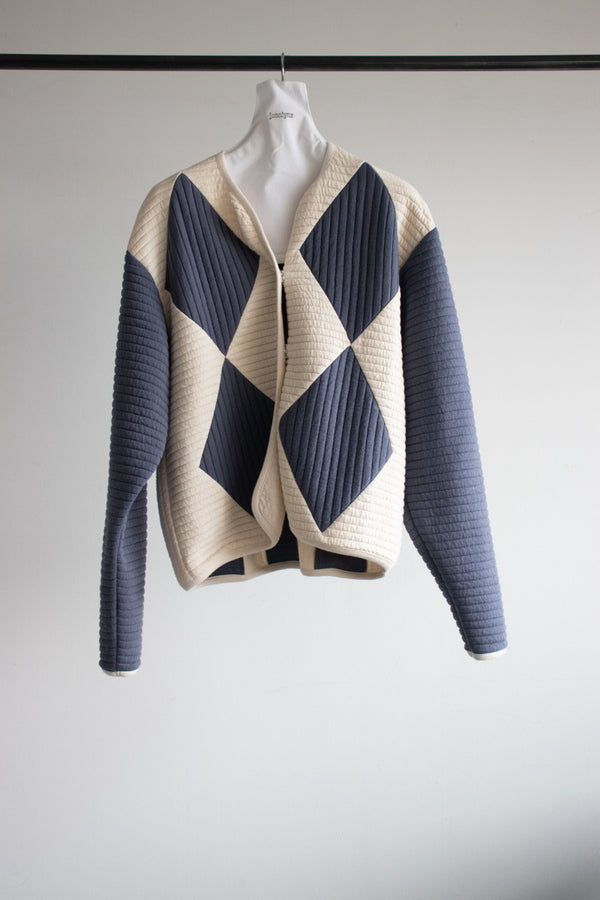 quilt border argyle cardigan