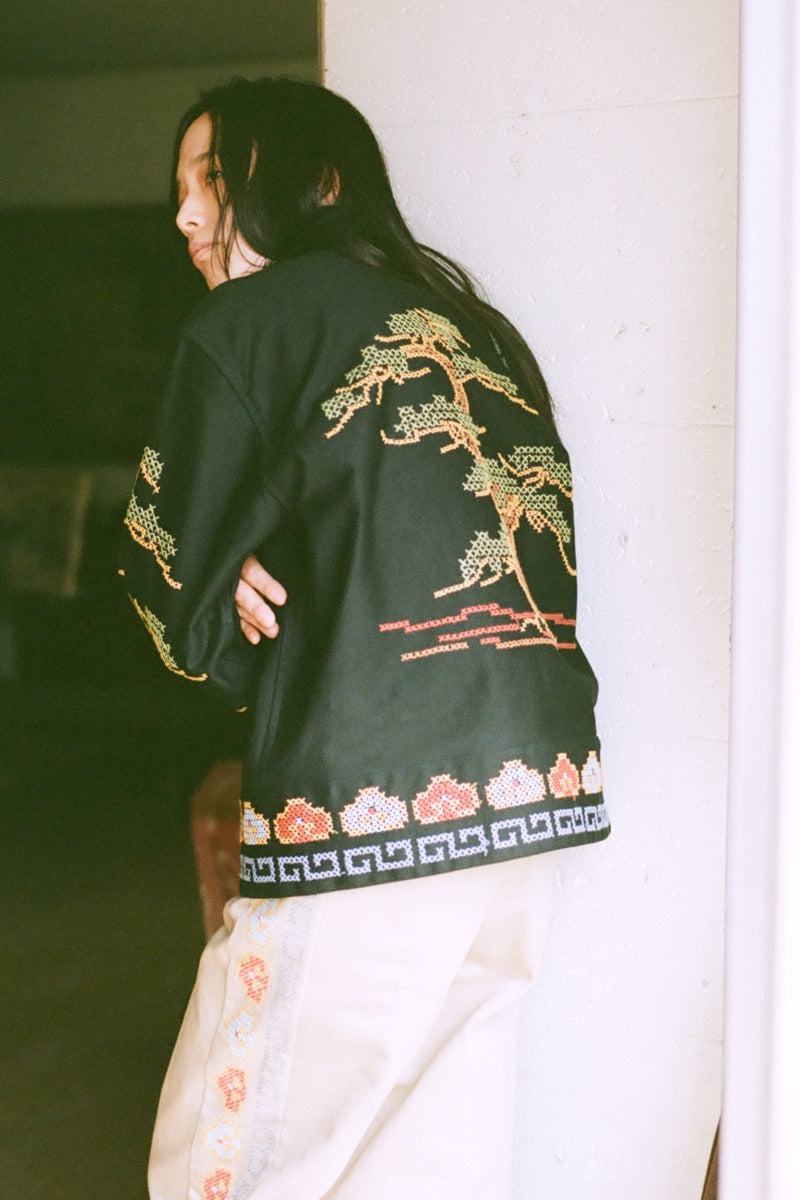 pine tree embroidery jacket