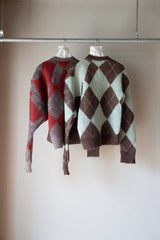 【COMING SOON】 lumpy sleeve argyle pullover