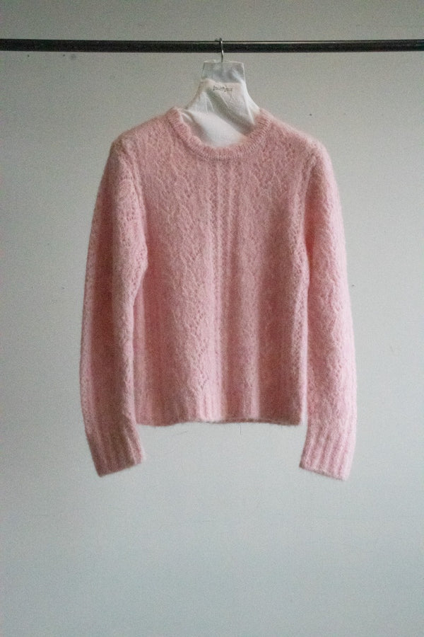 mohair sukashi knit pullover