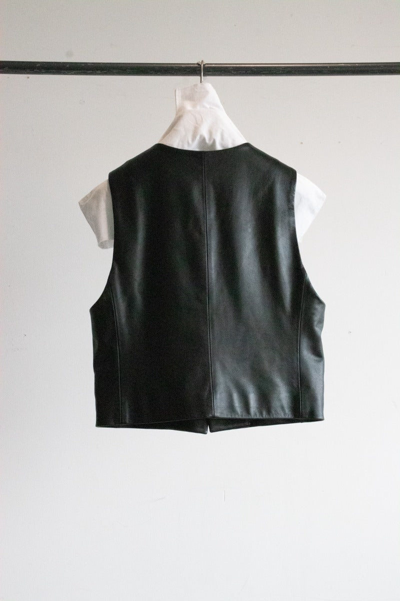 Sheepskin leather gilet