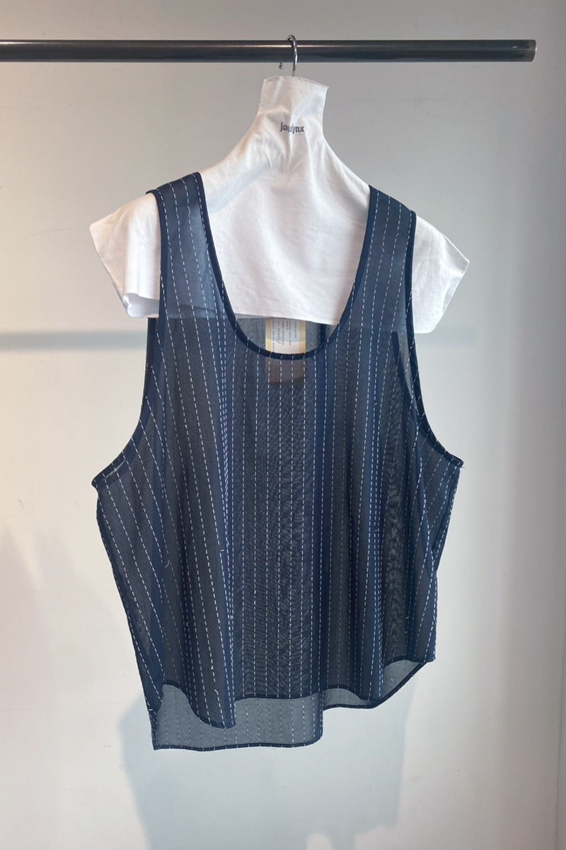 stripe voile tank