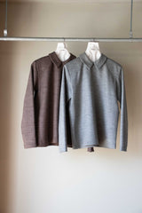 【COMING SOON】herringbone Collared Pullover