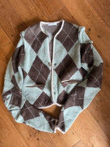 【COMING SOON】 lumpy argyle cardigan