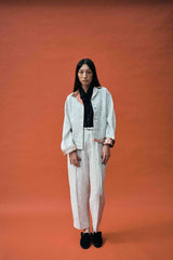 Cotton linen melange pants