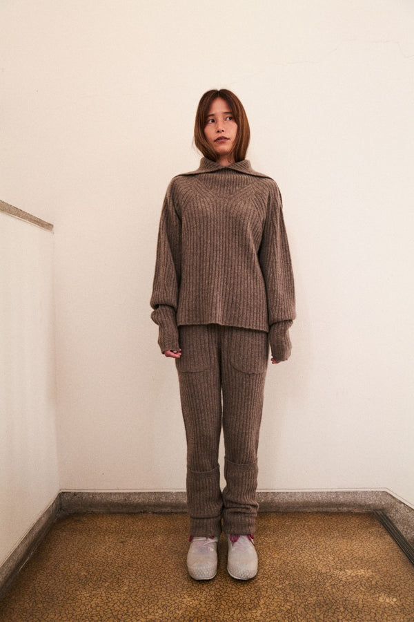 【新品】jonnlynx knit shirts ブラウン