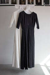 stripe cotton × linen dress
