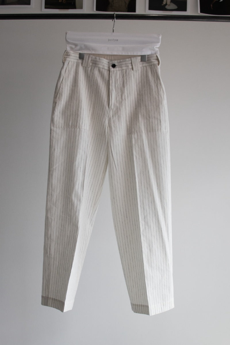 stripe cotton × linen pants
