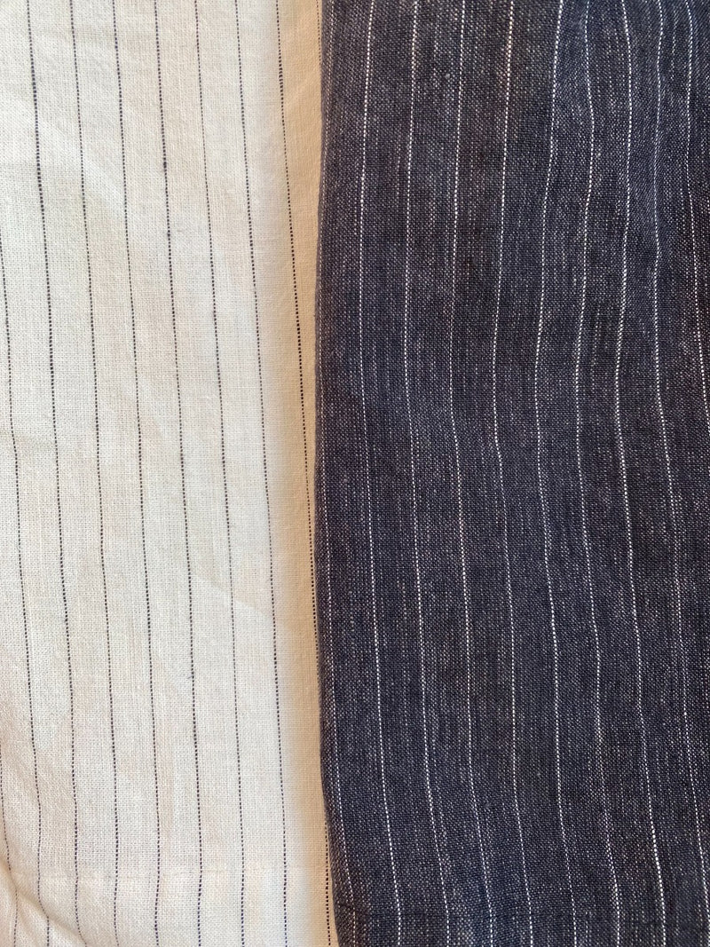 stripe cotton × linen pants