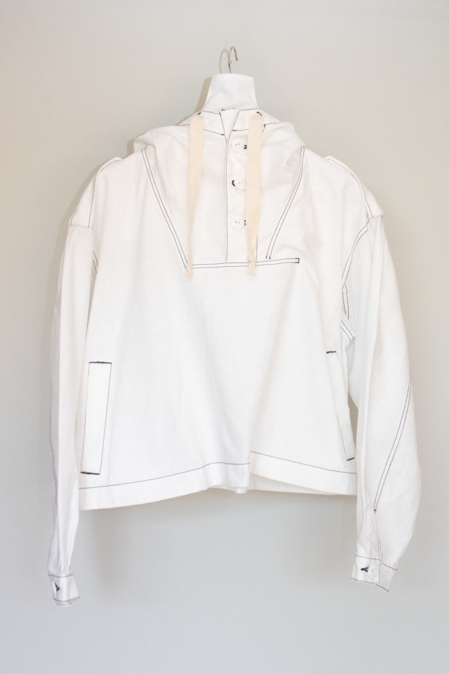 cotton linen short hoodie